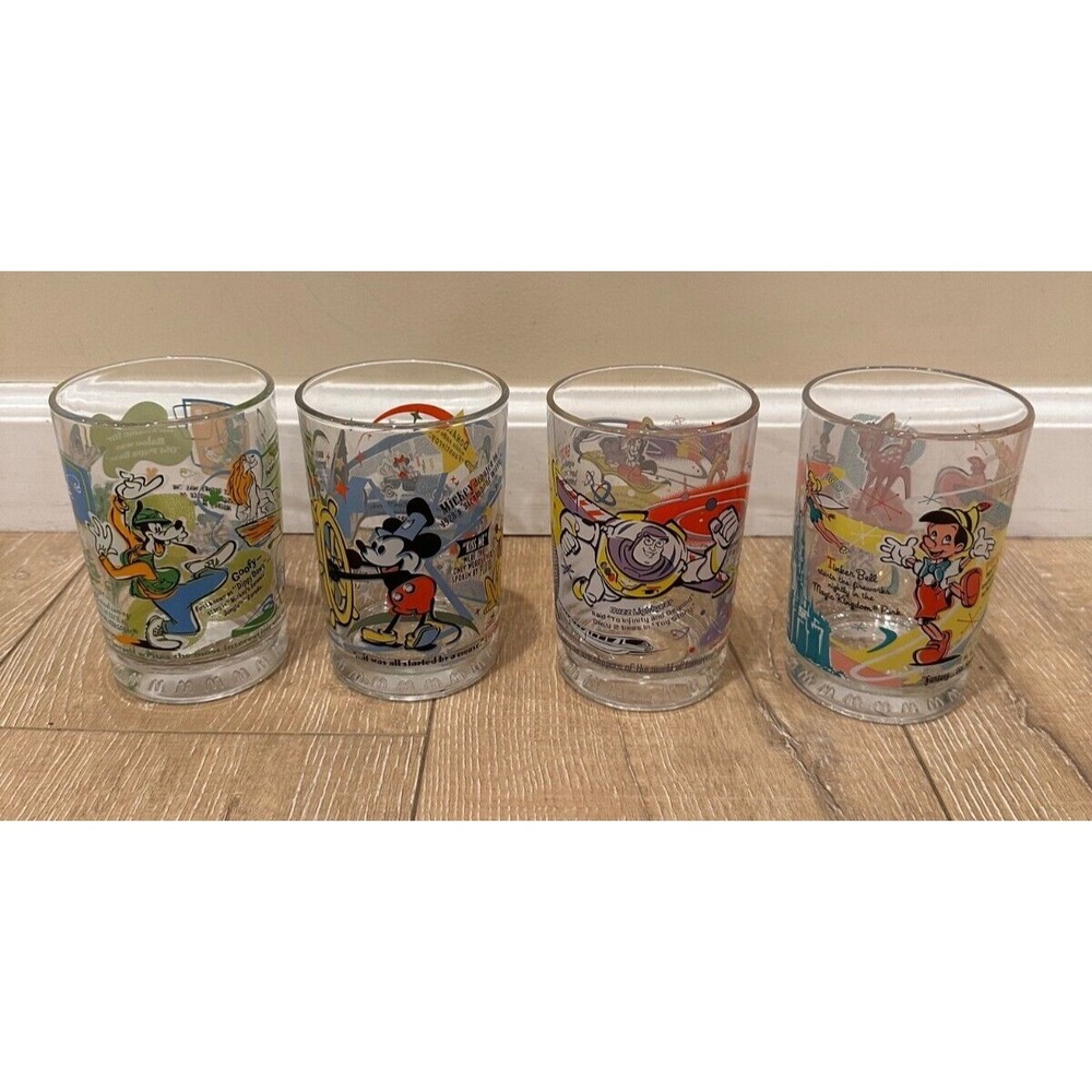McDonalds & Walt Disney 100 Years of Magic Glasses Complete Set of 4 Collectors